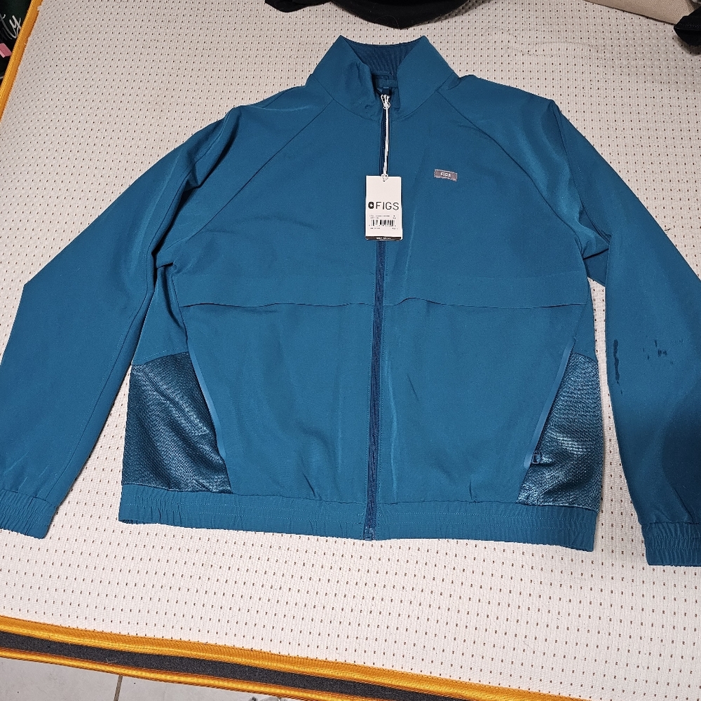 Figs Sydney Performance Scrub Jacket, M, Turquoise